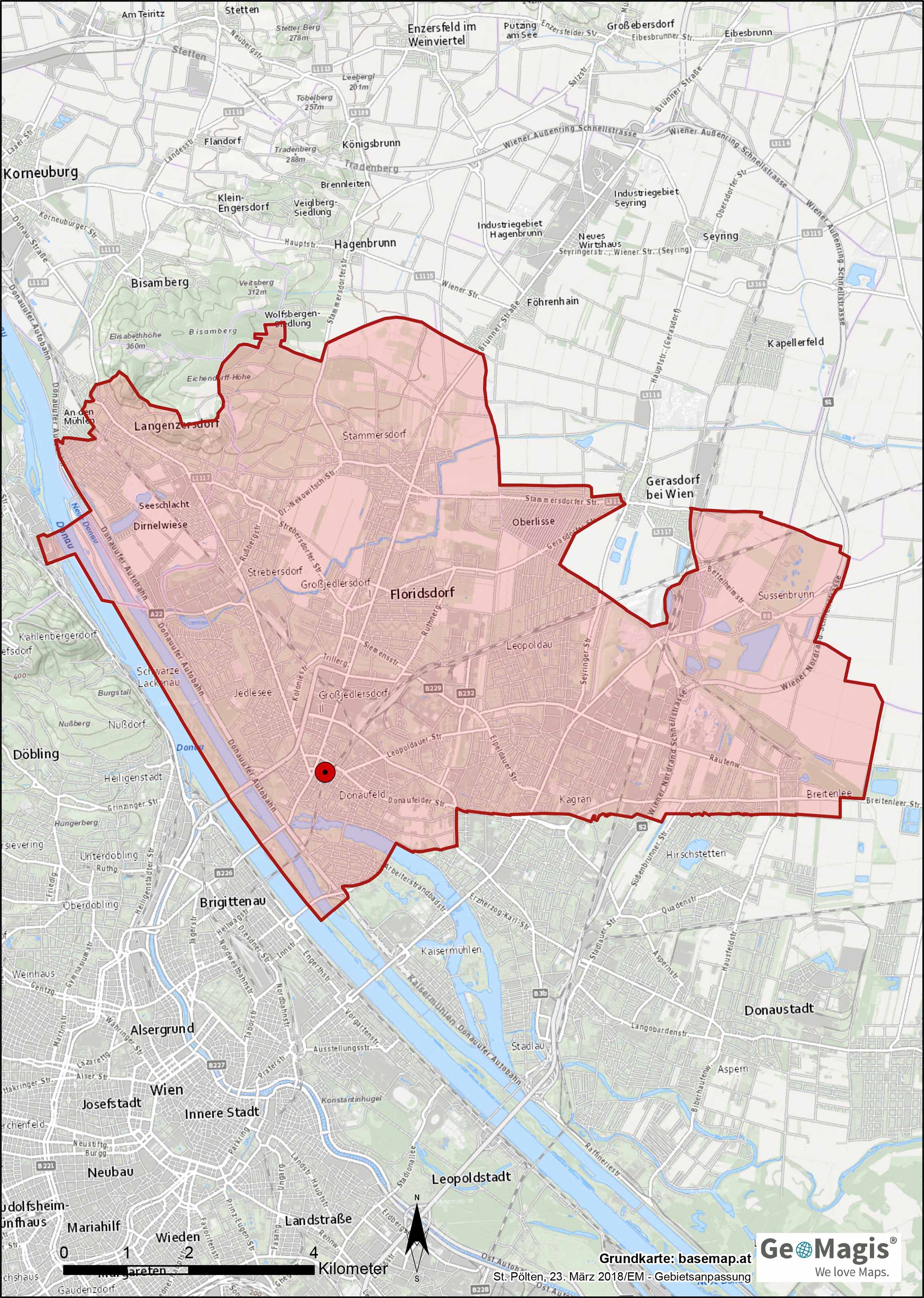 Wien, Floridsdorf Zustellgebiet
